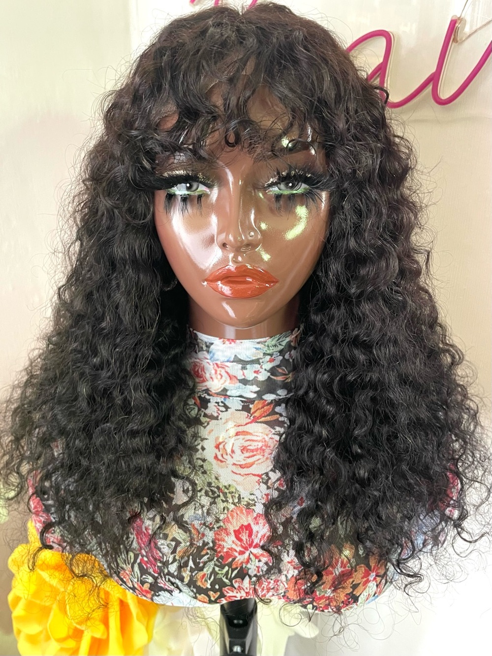 Curly Human Hair 4x4 Lace Closure Wig